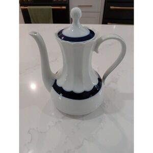 Edelstein Bavaria Maria Theresia Tea Pot  Vintage Royal Blue & White  Number‎ 73